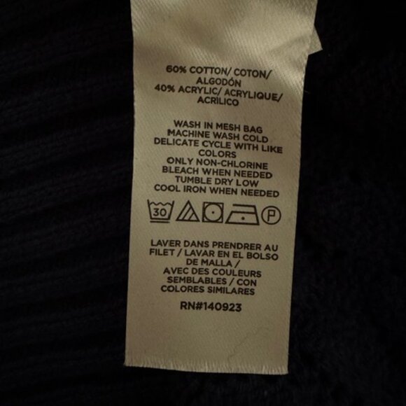 NWT LOFT Navy Blue Lightweight Crewneck Sweater Women Size Small - Picture 6 of 6